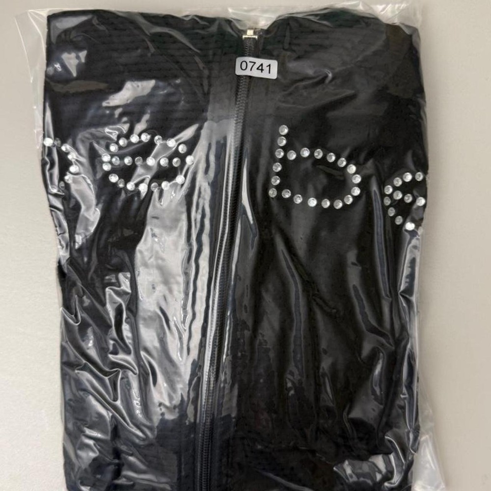 Bebe Sport black zip up hoodie with rhinestone logo size L - Picture 6 of 6